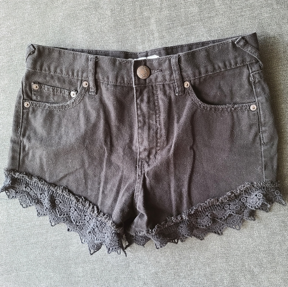 Free People Black Jean Short